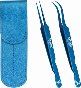 2PCS Eyelash Tweezers Set
