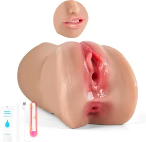 3 in 1 Male Masturbator Adult Sex Toys - 3D Textured Pocket Pussy Male Sex Toys for Men with Soft Mouth Realistic Vagina and Tight Anus, Male Stroker Blowjob Deep Throat Sex Doll for Man Masturbation