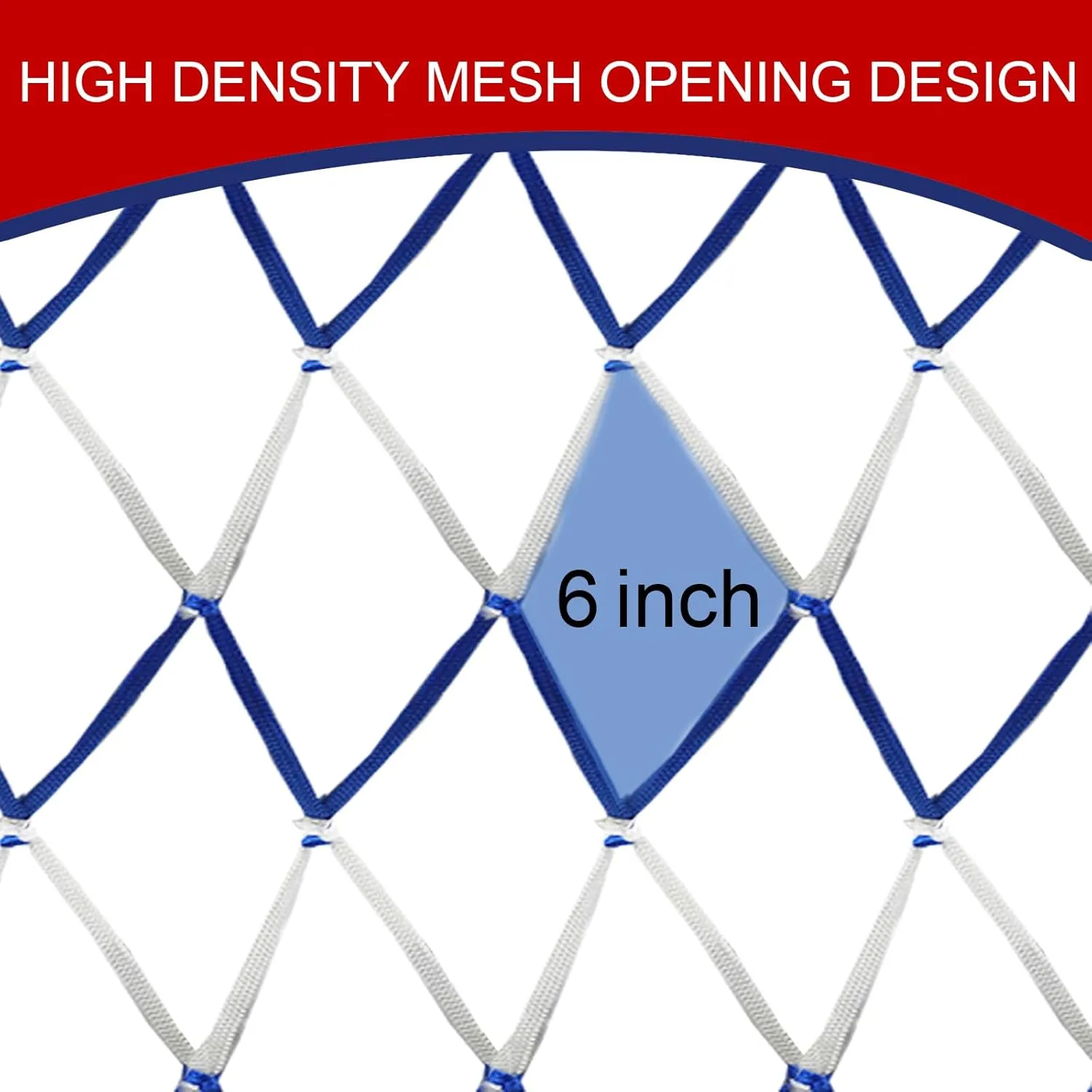 3 PCS Slow Feed Hay Bag Hay Net for Horses,Goats,Sheep,Donkey 40 Inch Length with 6 x 6”Mesh Holes Livestock Supplies Hanging Hay Nets for Trailer and Stall (Blue White)