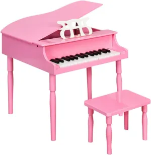 30-Key Children's Piano with Music Stand and Bench for Home, Classroom (Pink)