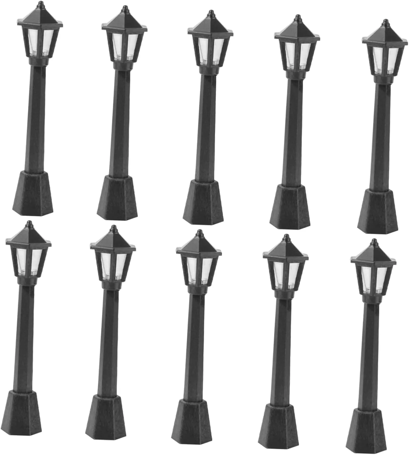 30pcs Black Miniature Street Lights Model Lamps for Dollhouse Decoration Microscopic Lighting for Railway and Building Layouts