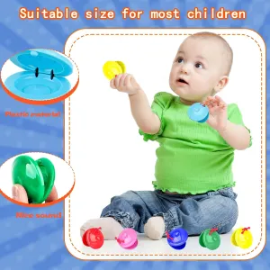 36 Pack Colorful Plastic Fingers Castanets Multicolor Plastic Hand Fingers Castanets Bulk Plastic Castanets Instrument Toys for Early Education Percussion Instruments