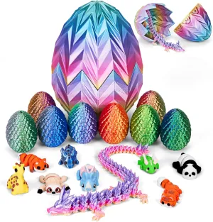 3D Printed Dragon Egg, Mini 3D Printed Animals, Dragon Eggs with Dragon Inside, 3D Printed Fidget Toys Figures Set, Kindergarten Graduation Gifts for Class