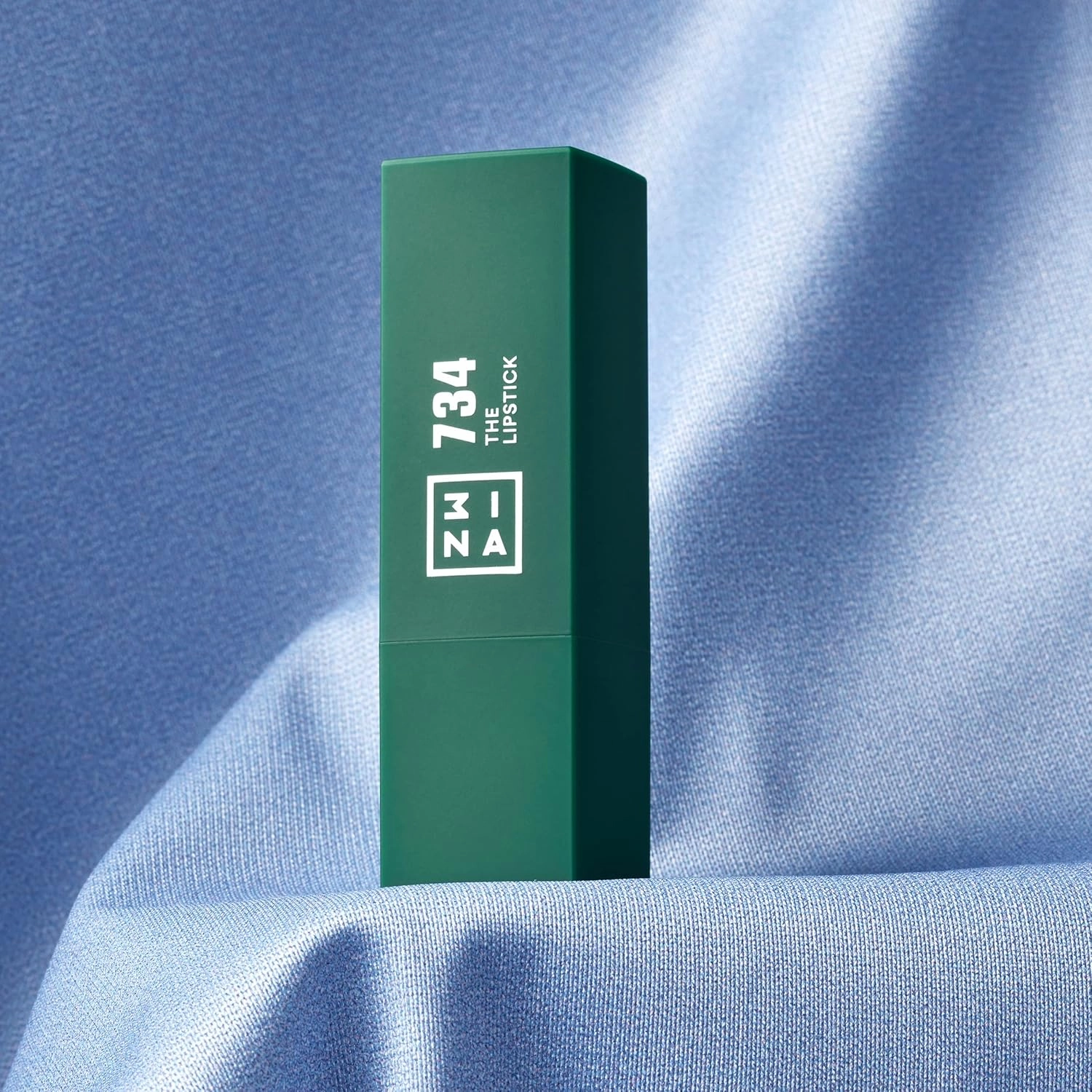 3INA The Lipstick 734 Green - Long Lasting, Smudge Proof, Semi Matte Lipstick for Women - Vanilla Scented, Vegan, Cruelty Free Formula - Waterproof, Moisturizing, Hydrating - 0.16 oz