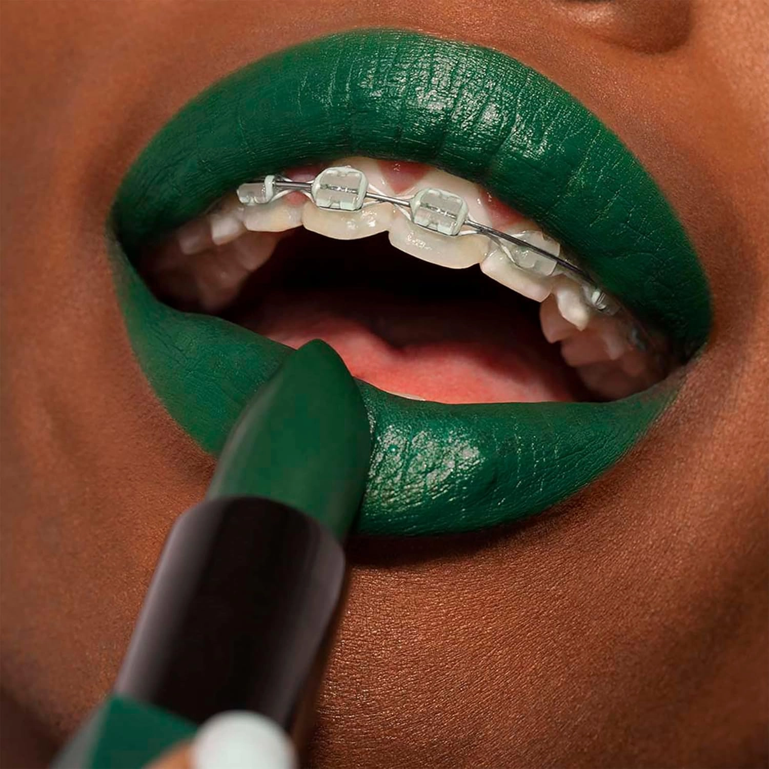 3INA The Lipstick 734 Green - Long Lasting, Smudge Proof, Semi Matte Lipstick for Women - Vanilla Scented, Vegan, Cruelty Free Formula - Waterproof, Moisturizing, Hydrating - 0.16 oz