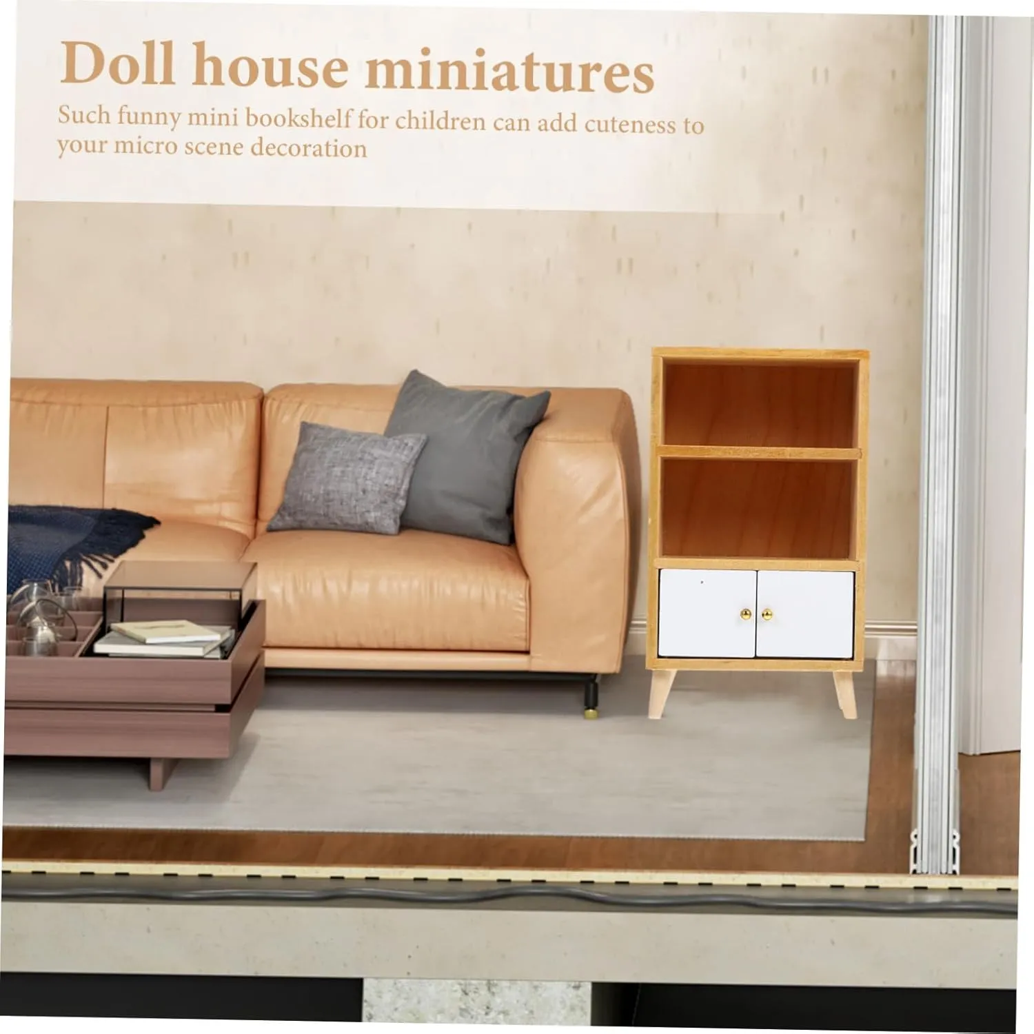 3pcs Mini Bookshelf Decor Dollhouse Furniture for Tiny House Compact Design for Boys and Girls Playroom Miniature Cabinet for Creative Dollhouse Styling