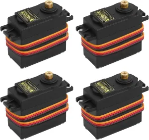 4-Pack Servo Motor MG995 Control Angle180 Metal Gear Servo 13KG Digital High Speed Torque Servo Motor for DIY Smart Robot Toys RC Car Helicopter Boat