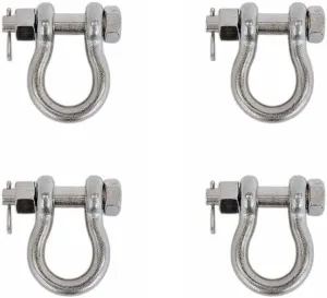 4 Pcs Marine 3/8" Bolt Pin Anchor Shackle 1,500 Lbs WLL Drop Forged Stainless Steel T316