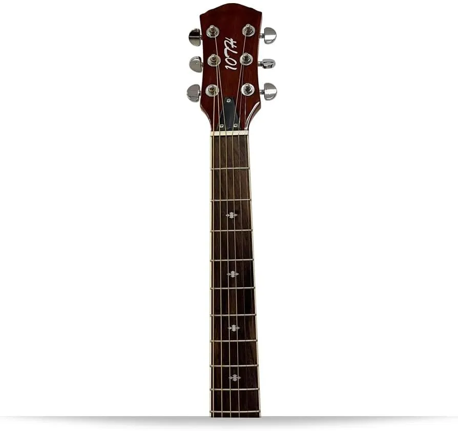 40-Inch Resonator Guitar, 6-String Right-Handed Beginner Guitar for Adults with Rosewood Fingerboard and Wrench(Black and Brown Finish)