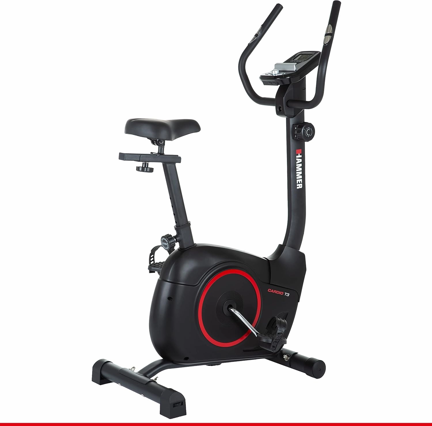4860 Cardio T3 Exercise Bike, Low Entry Resistance, Especially Quiet Fitness Bicycle, Comfort Saddle, Suitable as Exercise Bike for Seniors, Tablet Holder, 90 x 46 x 137 cm