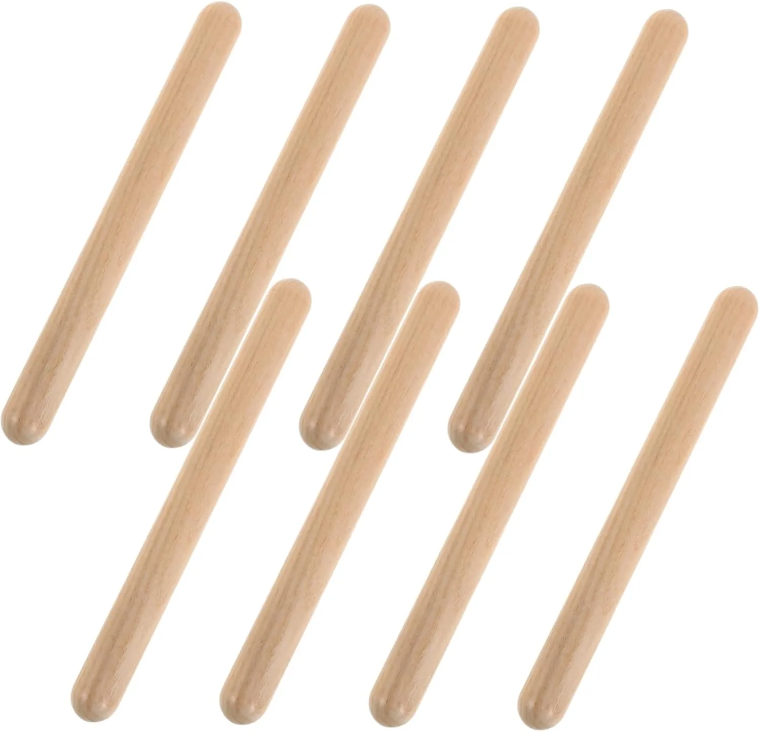 4pairs Natural Wood Rhythm Sticks for Percussion Instruments for Classroom Activities Musical Skills Rhythm Perception for Music Education Programs
