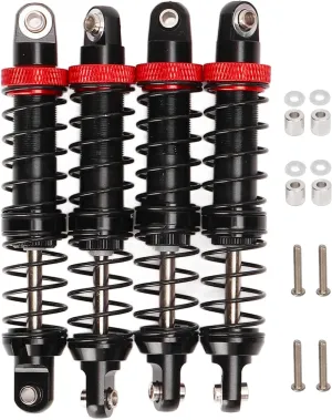 4PCS RC Shock Absorber Oil Adjustable RC Damper Set with Dual Springs for Traxxas 1/10 RC Truck Crawler/Axial SCX10/Tamiya CC01/Wraith RR10 (80mm)