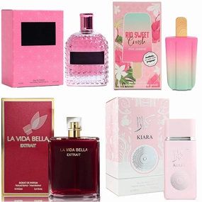 4PCS Perfume Set for Women - Floral Fragrance Gift Set with Vanilla,Sweet Fruity Eau De Parfume| 3.4 Fl Oz Each(Valuable Paris,La Vida Bella Ext,KA,RIO Sweet Crush Jasmine)