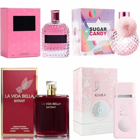 4PCS Perfume Set for Women - Floral Fragrance Gift Set with Vanilla,Sweet Fruity Eau De Parfume| 3.4 Fl Oz Each(Valuable Paris,La Vida Bella Ext,KA,Sugar Candy)