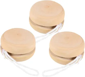 4sets Unfinished Yo-yo Balls Wooden Set Blank for Cognitive Toys 3pcs*4