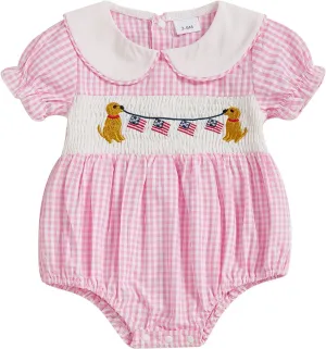 4th of July Baby Girls Rompers