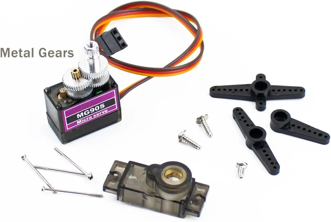 5 Pack MG90S Servo 9G Servo Metal Gear Micro Servo for Arduino Project RC Helicopter Planes Boat Robot Car