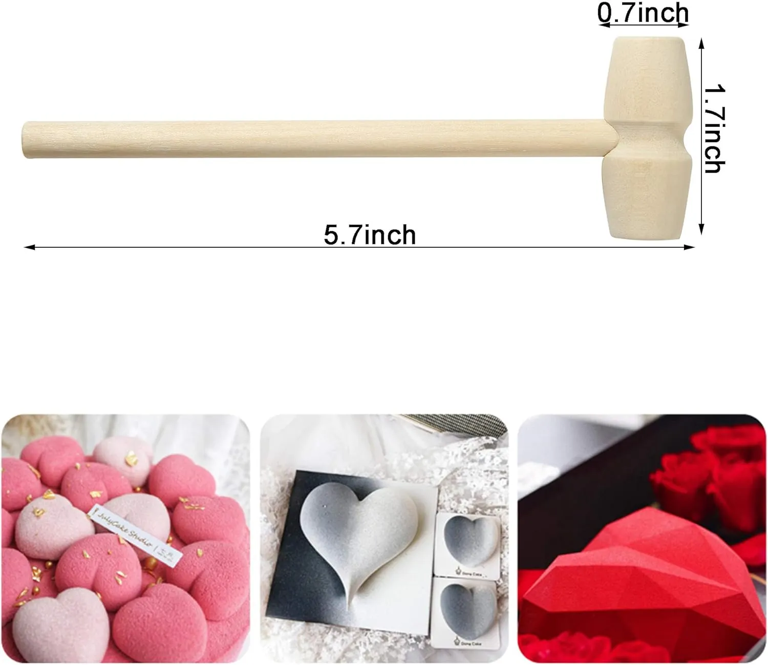 50 Pcs Mini Wooden Hammers for Breakable Chocolate Bulk, Natural Wood Toy Mallets for Kids