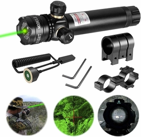 532nm Tactical Green Laser Sight Hunting Rifle Dot Scope with On/Off Swith Picatinny/Weaver Mounts   Barrel Mount