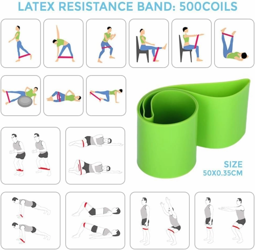 5-in-1 Pilates Training System - Adjustable Resistance Bands, Stability Ball & Exercise Ring Set, Portable Home Gym Equipment