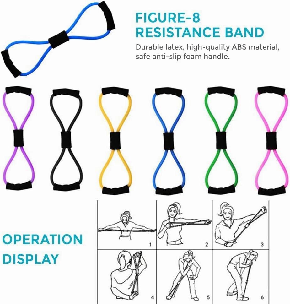 5-in-1 Pilates Training System - Adjustable Resistance Bands, Stability Ball & Exercise Ring Set, Portable Home Gym Equipment