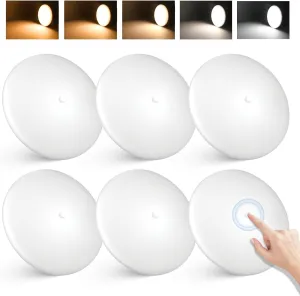 5CCT LED RV Dome Ceiling Lights, On/Off Switch, DC 12V Surface Mount Interior Puck Light for Slim Motorhome, Trailer, Boat, Camper Lighting, 5W, 2700K/3000K/3500K/4000K/5000K, 4.5 Inch, 6 Pack
