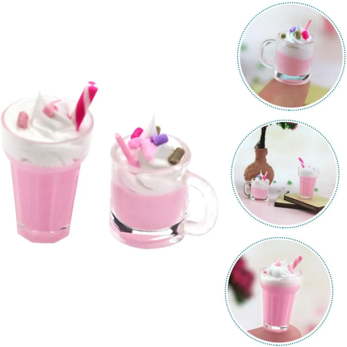 5sets Artificial Ice Cream Miniature Dollhouse Accessories for Kitchen Decor 2pcs*5