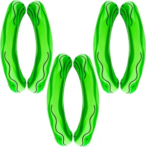 6 Pcs 36 Inch Jumbo Inflatable Pickle Funny Novelty Blow Up Pickle Cucumber Pool Float Toys for Summer Swimming Pool Birthday Bachelorette Party Favors Decorations