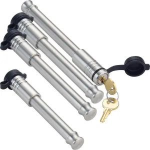 61775 | 4 Pack Mixed 2.5, Keyed Alike, Hitch Locks Compatible with B&W 2" & 2.5" Tow & Stow 10K LB & 18K LB - Includes Receiver Lock for 2.0" Or 2.5" Receiver