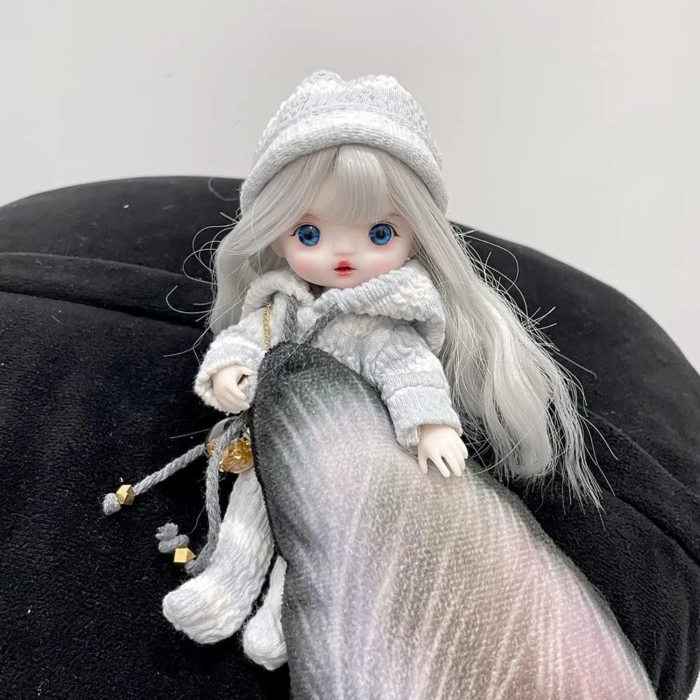 6.3 inch BJD Doll, 1/8 Dolls Mini Ball Jointed Body   Makeup   Eyes   Wig   Shoes   Clothes, Full Set DIY Toys, Girls Gift (11#)
