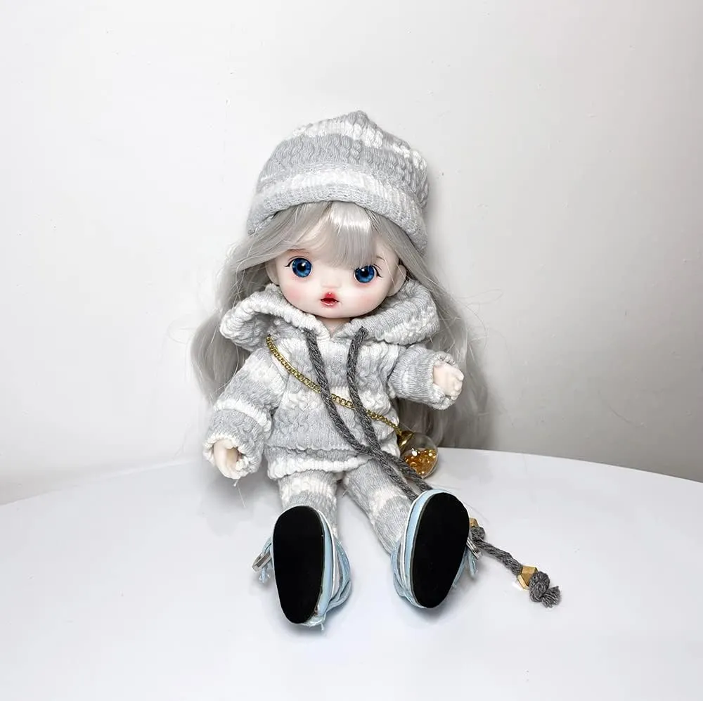 6.3 inch BJD Doll, 1/8 Dolls Mini Ball Jointed Body   Makeup   Eyes   Wig   Shoes   Clothes, Full Set DIY Toys, Girls Gift (11#)