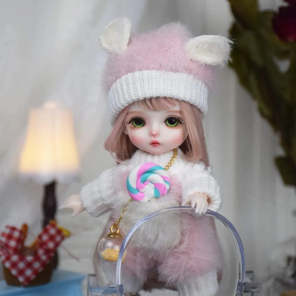 6.3 inch BJD Doll, 1/8 Dolls Mini Ball Jointed Body   Makeup   Eyes   Wig   Shoes   Clothes, Full Set DIY Toys, Girls Gift (5#)