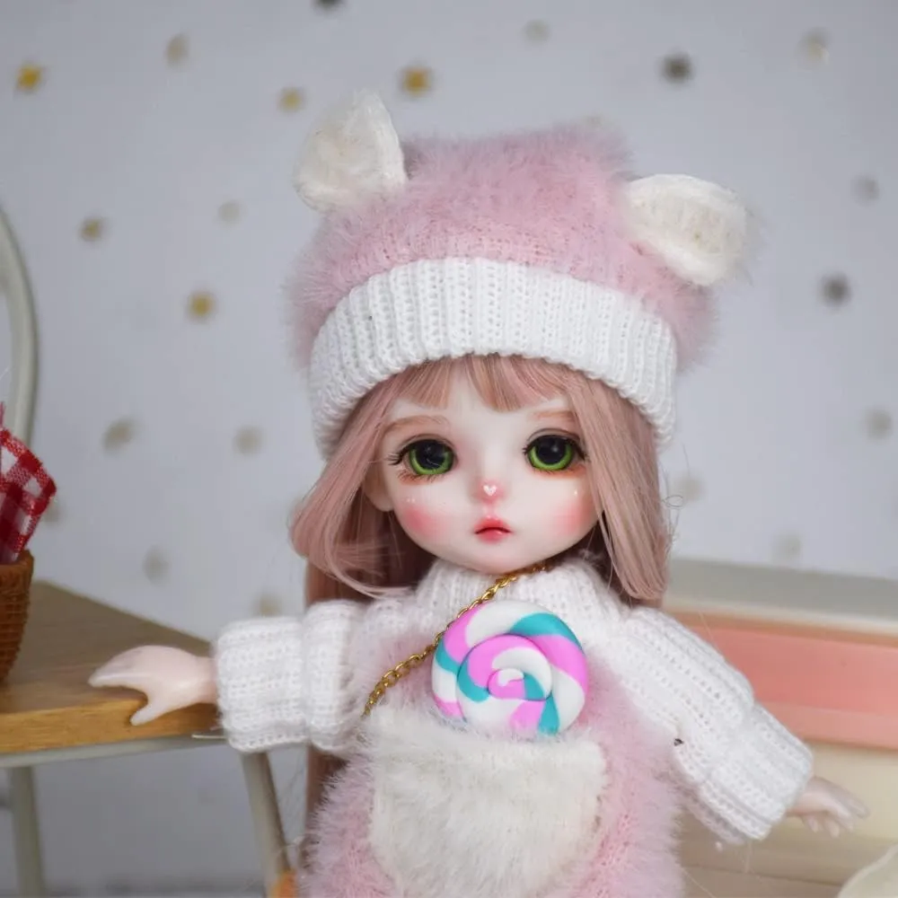 6.3 inch BJD Doll, 1/8 Dolls Mini Ball Jointed Body   Makeup   Eyes   Wig   Shoes   Clothes, Full Set DIY Toys, Girls Gift (5#)