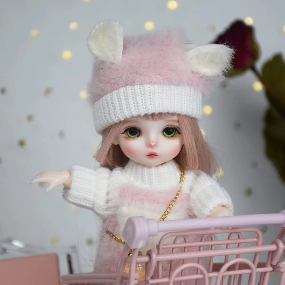 6.3 inch BJD Doll, 1/8 Dolls Mini Ball Jointed Body   Makeup   Eyes   Wig   Shoes   Clothes, Full Set DIY Toys, Girls Gift (5#)