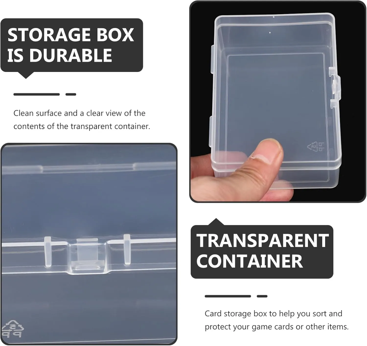 6pcs Playing Card Storage Boxes Lid Organize Game Cards Bank Items Practical Stackable Cases for Crafts Jewelry and More