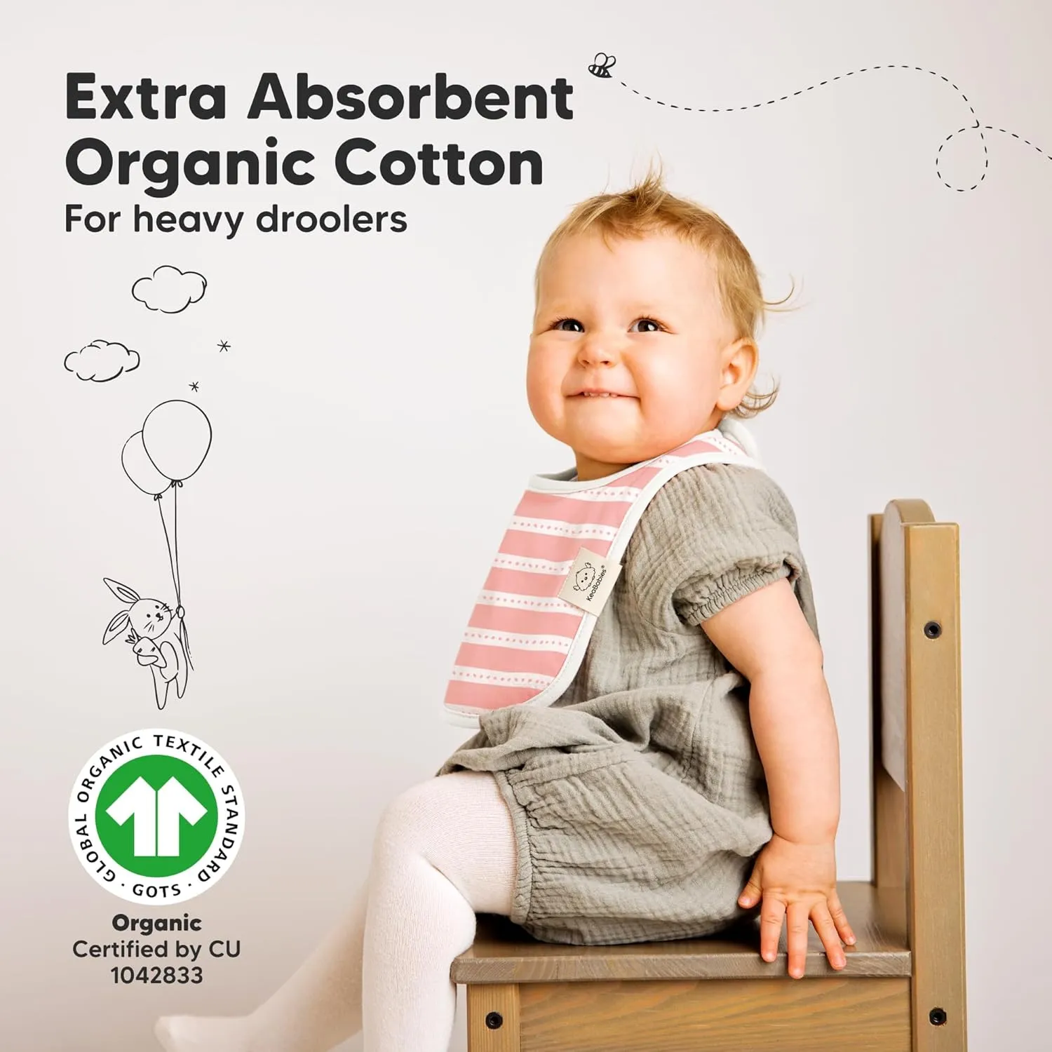 8-Pack Organic Baby Bibs for Boys, Girls - Soft Cotton Drooling and Teething Bibs for Baby Girl & Boy, Extra Absorbent, Easy to Clean & Put On for Toddler, Newborn, Infant 0-24 Months (Sweet Charm)