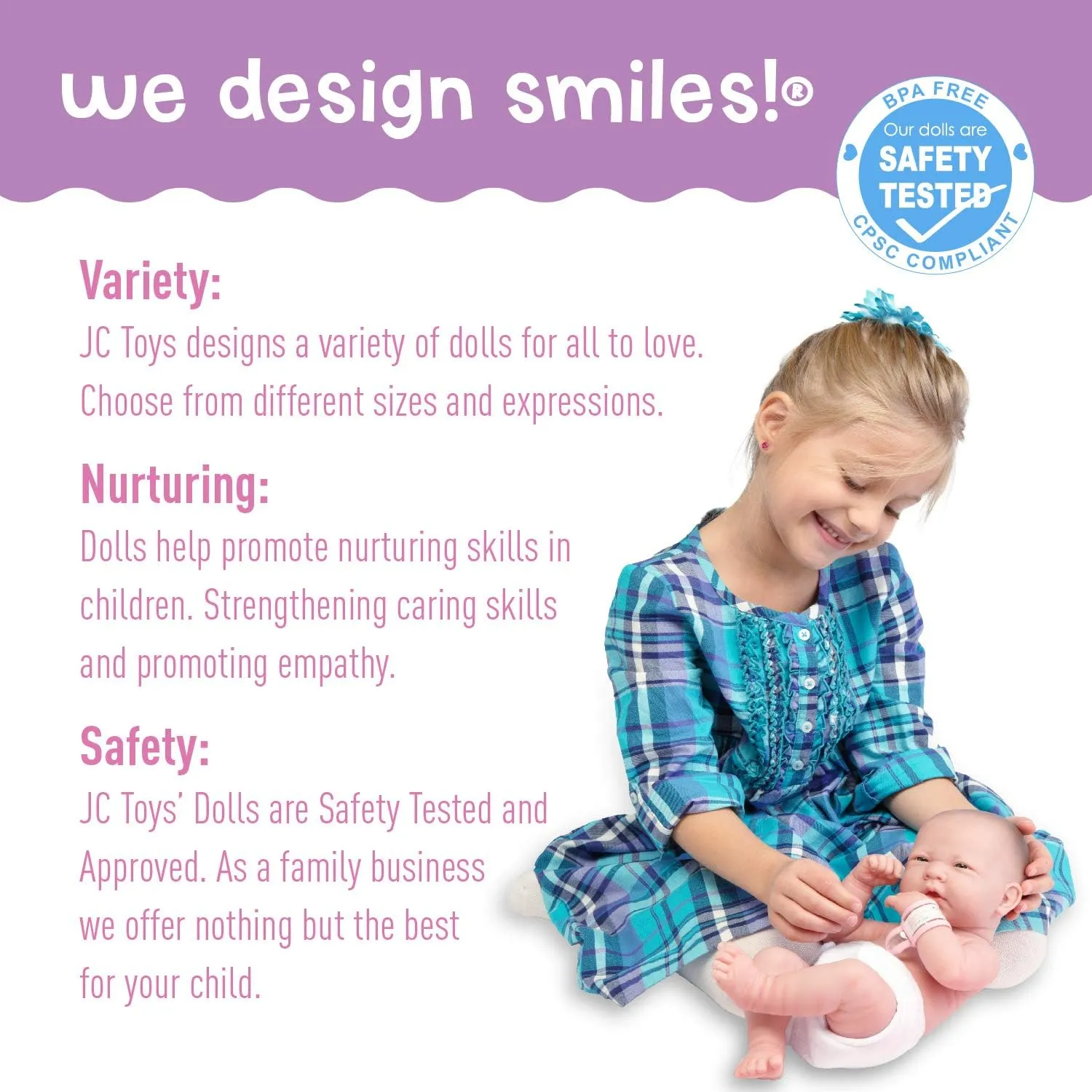 8 piece Layette Baby Doll Gift Set | JC Toys - La Newborn Nursery | 14" Life-Like Doll w/ Accessories | Pink | Ages 2 