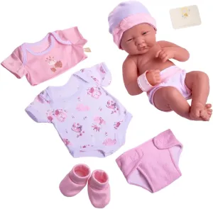 8 piece Layette Baby Doll Gift Set | JC Toys - La Newborn Nursery | 14" Life-Like Doll w/ Accessories | Pink | Ages 2 