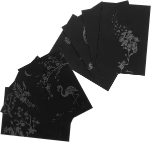 8Pcs Paper Plant Series Scratch with Stylus for Kids Adults Greeting Cards Scratchboard Painting Kit for Birthday Christmas Crafts