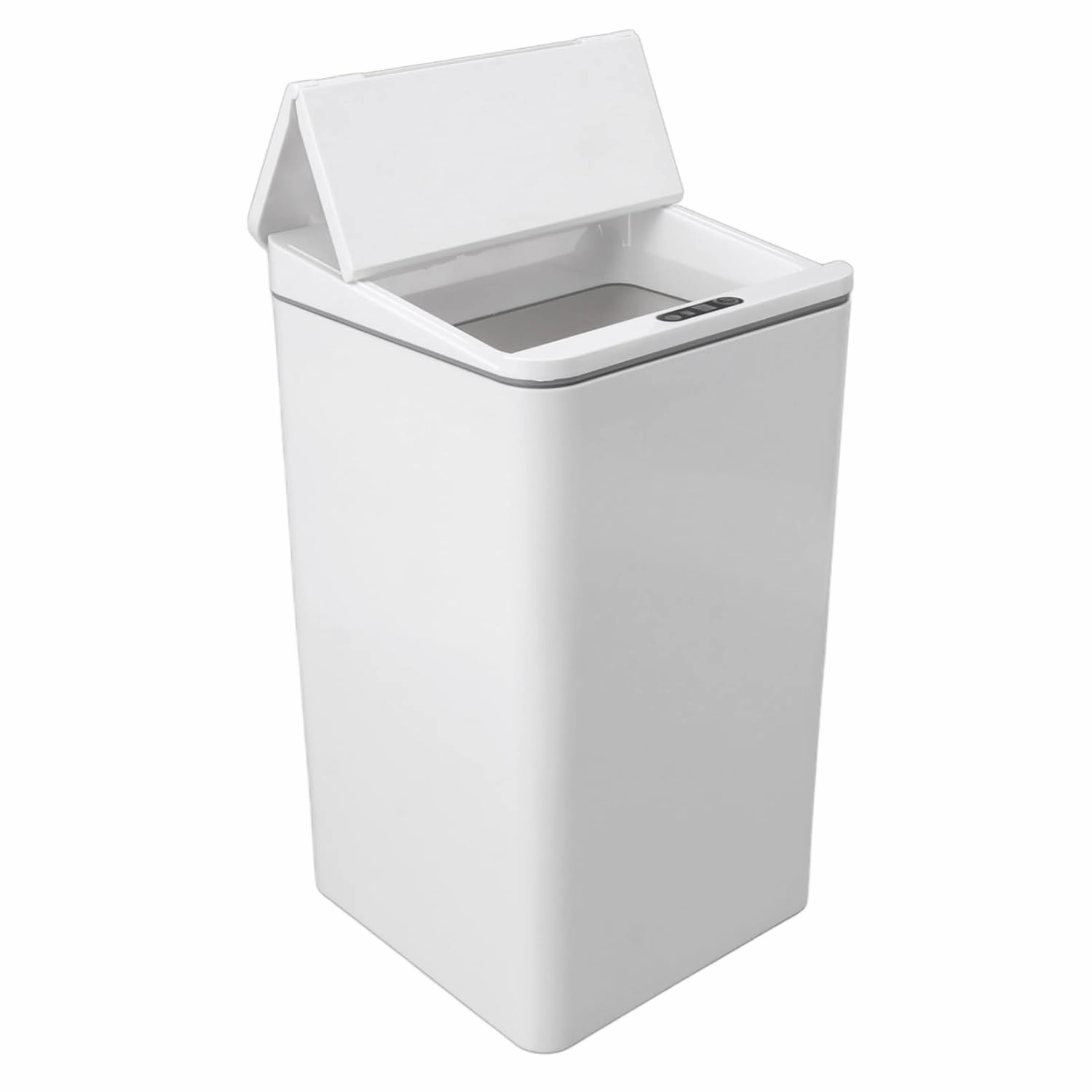 9L Desktop Sensor Trash Can, Intelligent Induction Garbage Bin with USB Charging, Foldable Lid for Bedroom Bathroom Office (White)
