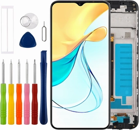 [with Frame][New] Duotipa 6.6" LCD Display Touch Screen Digitizer Assembly Replacement for ZTE Blade V50 Design 4G with Technical Repair Tools Kit-Black