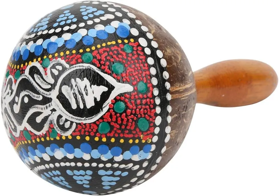 Acouto Portable Coconut Shell Sand Hammer Musical Toy for - Safe, and Ideal for Beginners (Coconut shell and wood)