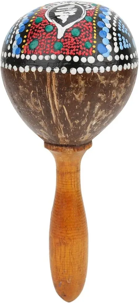 Acouto Portable Coconut Shell Sand Hammer Musical Toy for - Safe, and Ideal for Beginners (Coconut shell and wood)