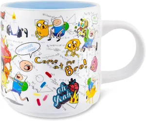 Adventure Time Characters Single Stackable Ceramic Mug | Coffee Cup For Tea, Espresso, Cocoa | Holds 13 Ounces