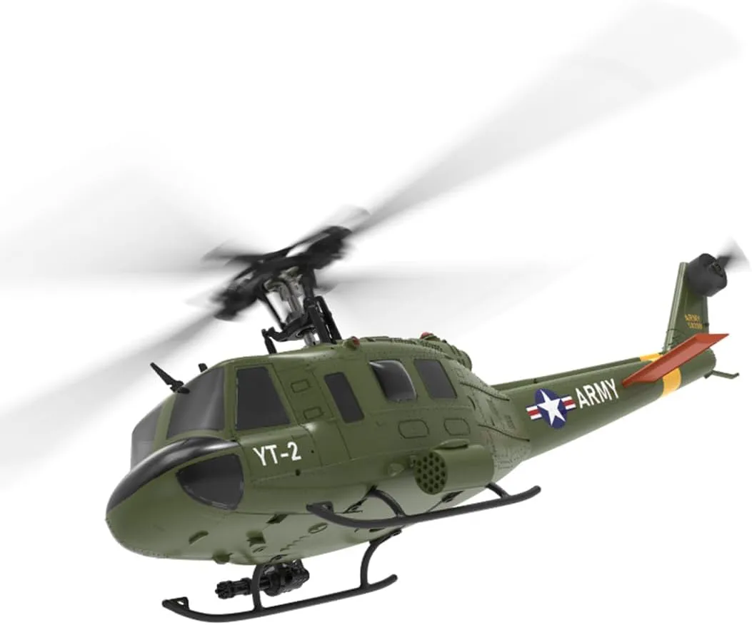 Aetheria Remote Control Helicopter F07 UH-1 Huey RC Helicopter Model with Optical Flow Positioning, 2.4G 6CH Brushless Direct-Drive 3D/6G Flybarless Aircraft for Adult Gift Christmas - RTF