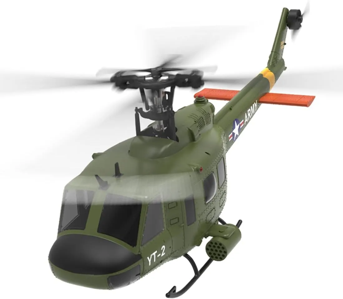 Aetheria Remote Control Helicopter F07 UH-1 Huey RC Helicopter Model with Optical Flow Positioning, 2.4G 6CH Brushless Direct-Drive 3D/6G Flybarless Aircraft for Adult Gift Christmas - RTF