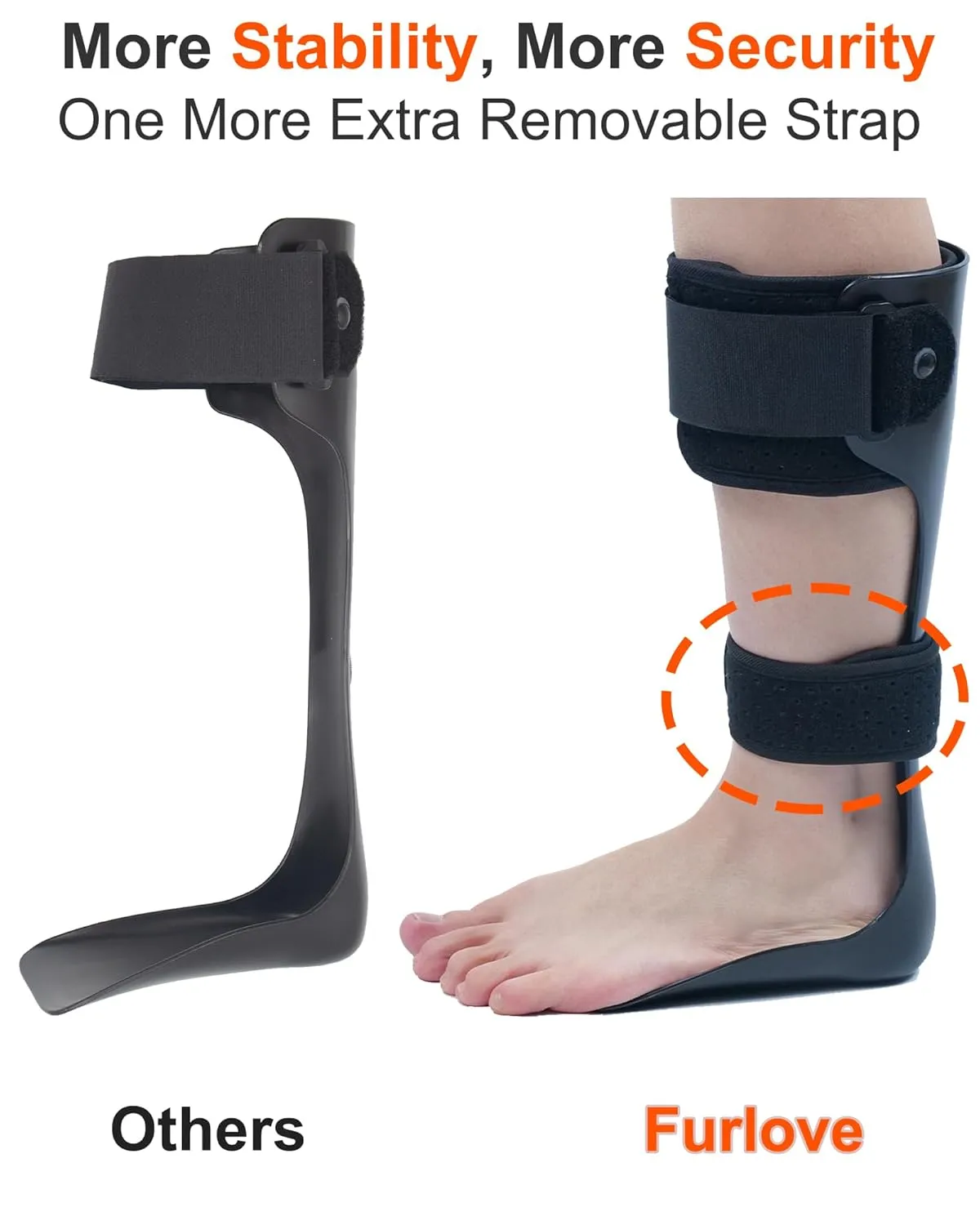 AFO Drop Foot Brace, Half-Sole Foot Drop Brace with Stroke, MS, Hemiplegia, Drop Foot Support Shoes for Assist Walking Easier & Better, Lightweight for Men and Women (Right, Large)