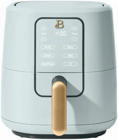 Air Fryer, Beautiful 3 Qt Air Fryer with TurboCrisp Technology, White Icing by Drew Barrymore (Hydrangea)