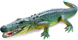 Alligator Toy | 16 Inch American Alligator Reptile Toys | Hand Painted Realistic Animal Toy Figures for Home Décor Or 3D Shapes for Teaching