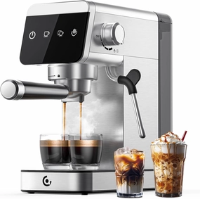 AMZCHEF Espresso Machines with LED Touch screen, Espresso Coffee machine Equip 20Bar Pressure System, Cappuccino Machine, Compact Latte Machine for Home Gifts
